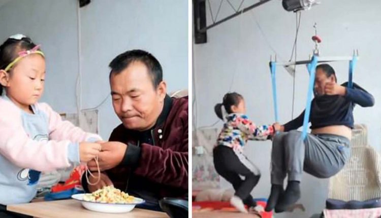 Menina de 6 anos cuida sozinha do pai paralisado após sua mãe os abandonar